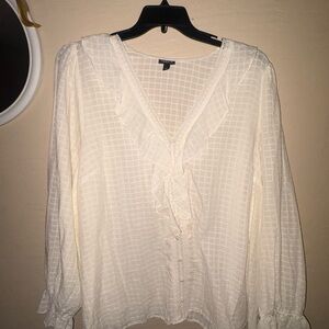 Torrid Cream Ruffle Blouse